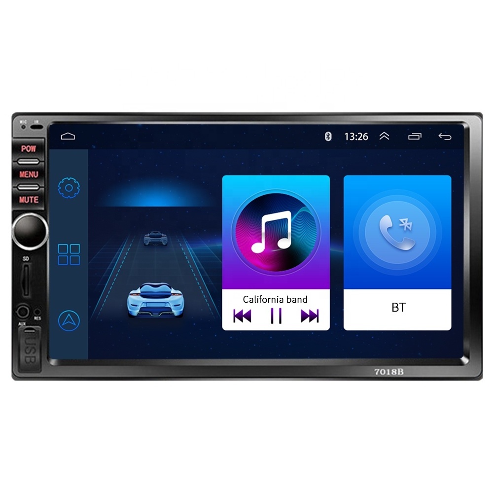 SHIYANG manufacturer EQ/USB/TF/MP3 radio 12-24V with reversing image BT car mp5 audio player 7018