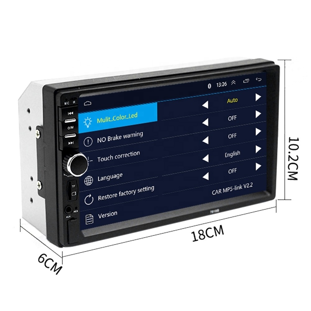 SHIYANG manufacturer EQ/USB/TF/MP3 radio 12-24V with reversing image BT car mp5 audio player 7018