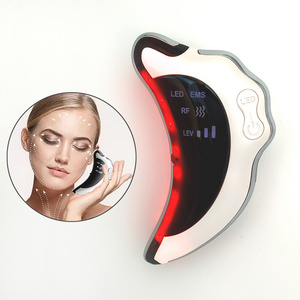 Custom Electric Face Massager LED EMS Microcurrent Scraping Massage Masajeador Gua Sha Facial Tool