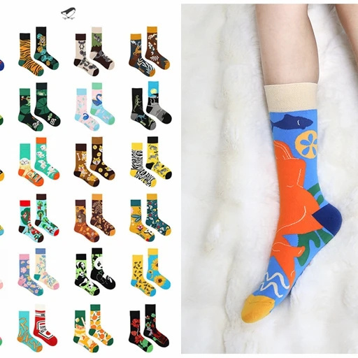 Best Selling best men's tube socks crew woman tube sock bulk wholesale cartoon sports socks