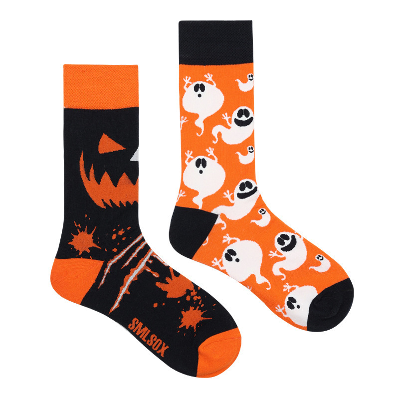 2022 Halloween chunky knitted socks Customized  socks Cartoon print Anti-slip cozy Sport socks