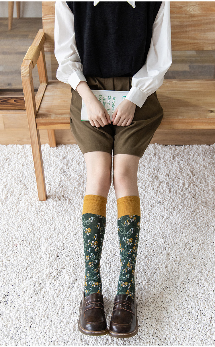 Novelty knee high school socks at wholesale prices luxury hosiery stockings for winter