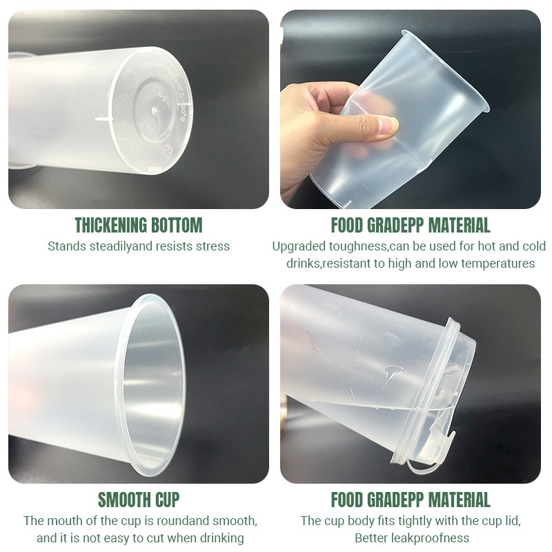 Cold Drinks Bubble Cups Printing PP Plastic Lemonade Drinking Milktea Cups