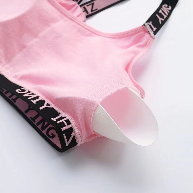 training bras for young girls sling letter movement seamless girl sport bra tube top wrap chest