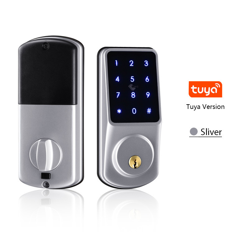 Tediton waterproof cerraduras wifi Keyless remote control door handle tuya smart deadbolt lock digital door lock