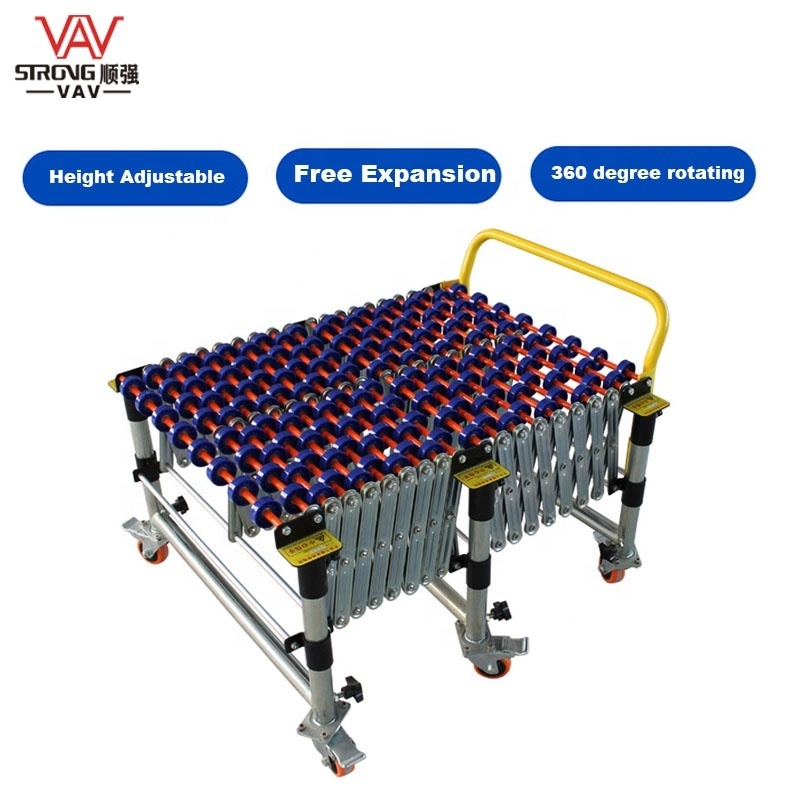 wholesale Manual telescopic conveyor Unpowered Expandable Roller Conveyor High Flexible Gravity Skate Wheel conveyor