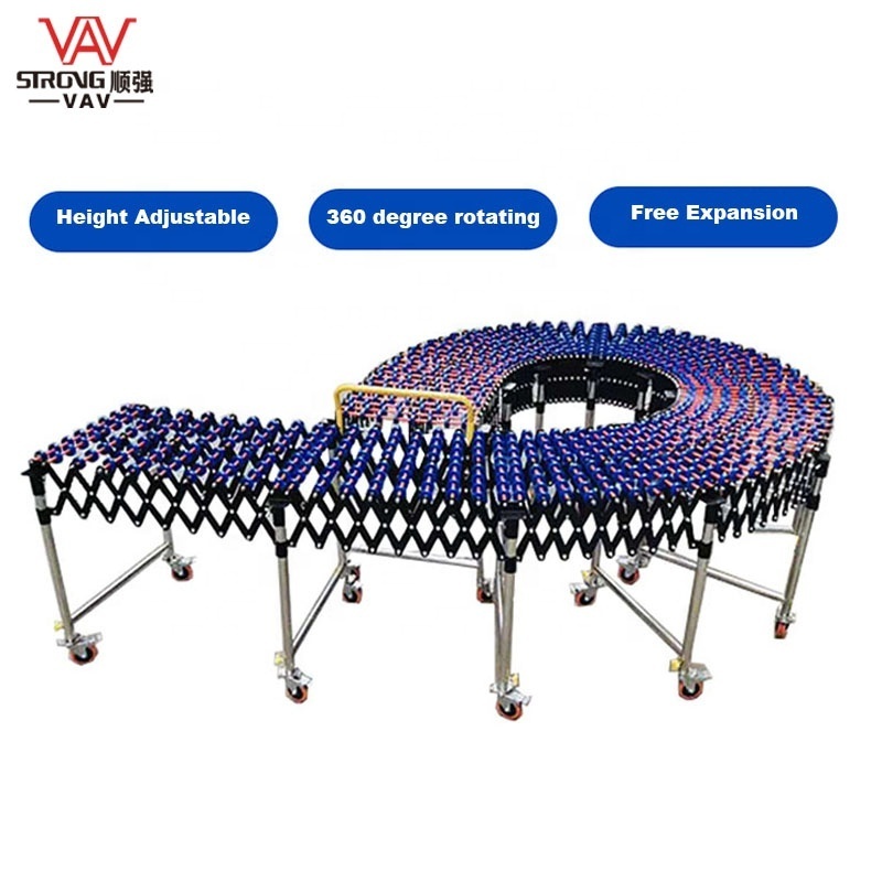 wholesale Manual telescopic conveyor Unpowered Expandable Roller Conveyor High Flexible Gravity Skate Wheel conveyor