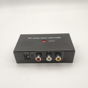 2 port AV audio and video RCA 2 in 1 out switcher automatic manual switch selector junction box AV switcher