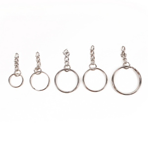 Stainless Steel Key Ring Key Hook With Chain 30mm Key Ring Split Keychain For DIY Supplies