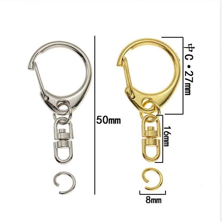 Wholesale Gold Nickel Plating Metal Keychain Split Key Ring With Hardware Accessories Key Chain Keyrings