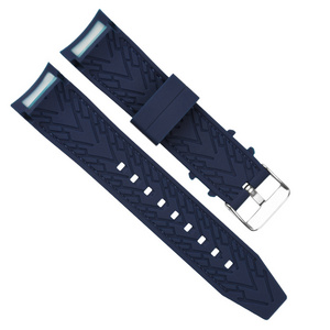 Manufacturer 20mm 22mm Rubber Straps Watch Bands High Quality Curved End Custom Silicone Rubber Watch Straps