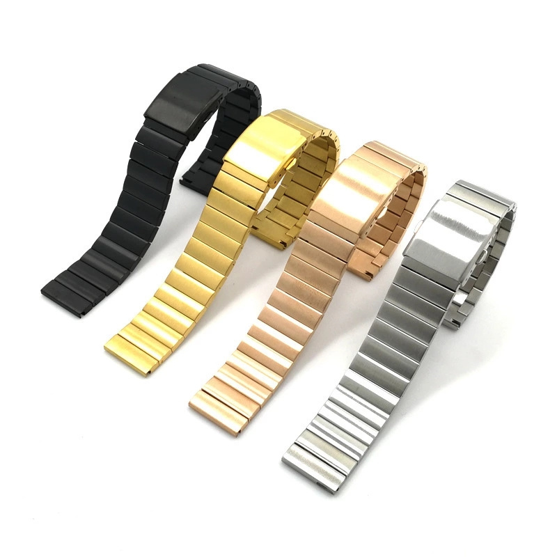 Black Rose Gold Luxury Men Stainless Steel Watch Band Strap