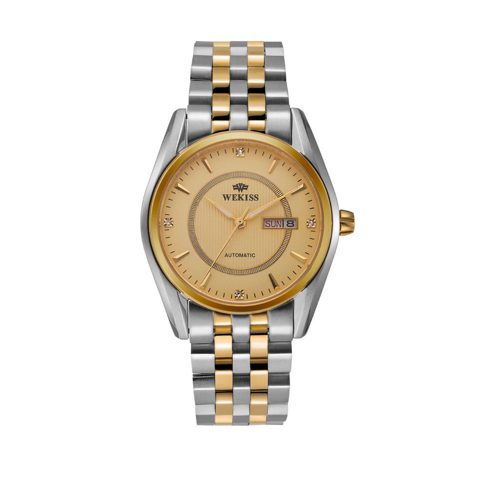 SHX Luxury waterproof  Wekiss-630 Gold Calendar Waterproof Watches Automatic Movement Mechanical