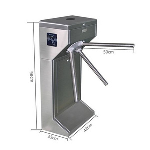 Steel stainless RFID vertical tripod turnstile gate with sensor switch for security