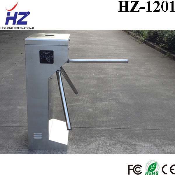 Steel stainless RFID vertical tripod turnstile gate with sensor switch for security