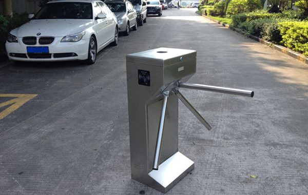 Steel stainless RFID vertical tripod turnstile gate with sensor switch for security