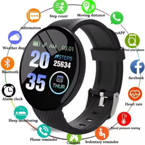 2024 New D18 Reloj Smart WatchUnisex Sports Watch Tracker Pedometer Blood Pressure Heart Rate Monitor Smart Watch