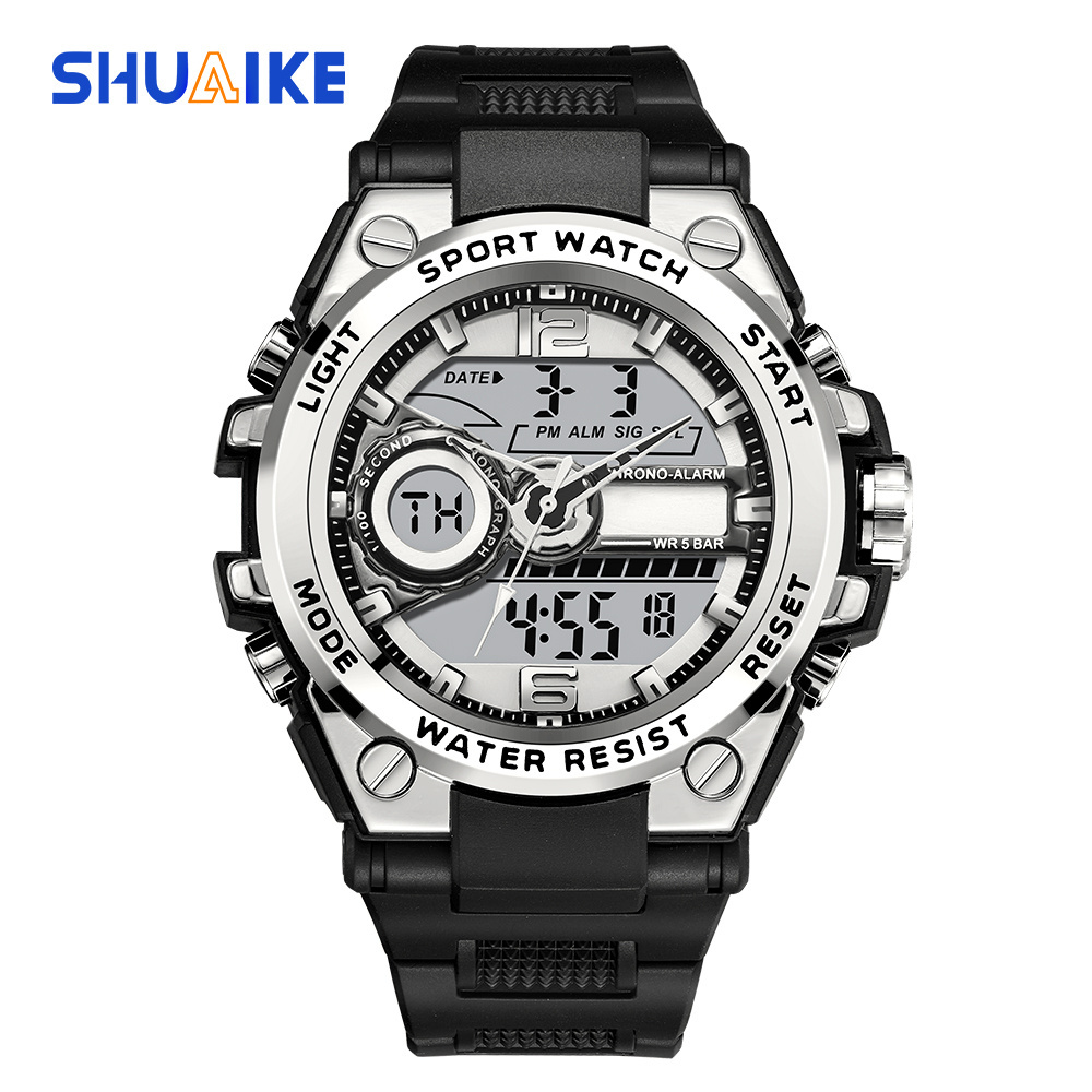 New SHUAIKE 954 Sport Men Quartz Digital Watch Creative Diving Watches Men Waterproof Watch Dual Display Clock Relogio Masculino