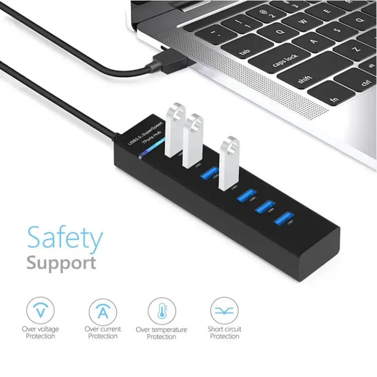 usb 3.0 hub 7 port usb hub High-Speed computer usb hub Splitter Multiport Adapter For PC Laptop