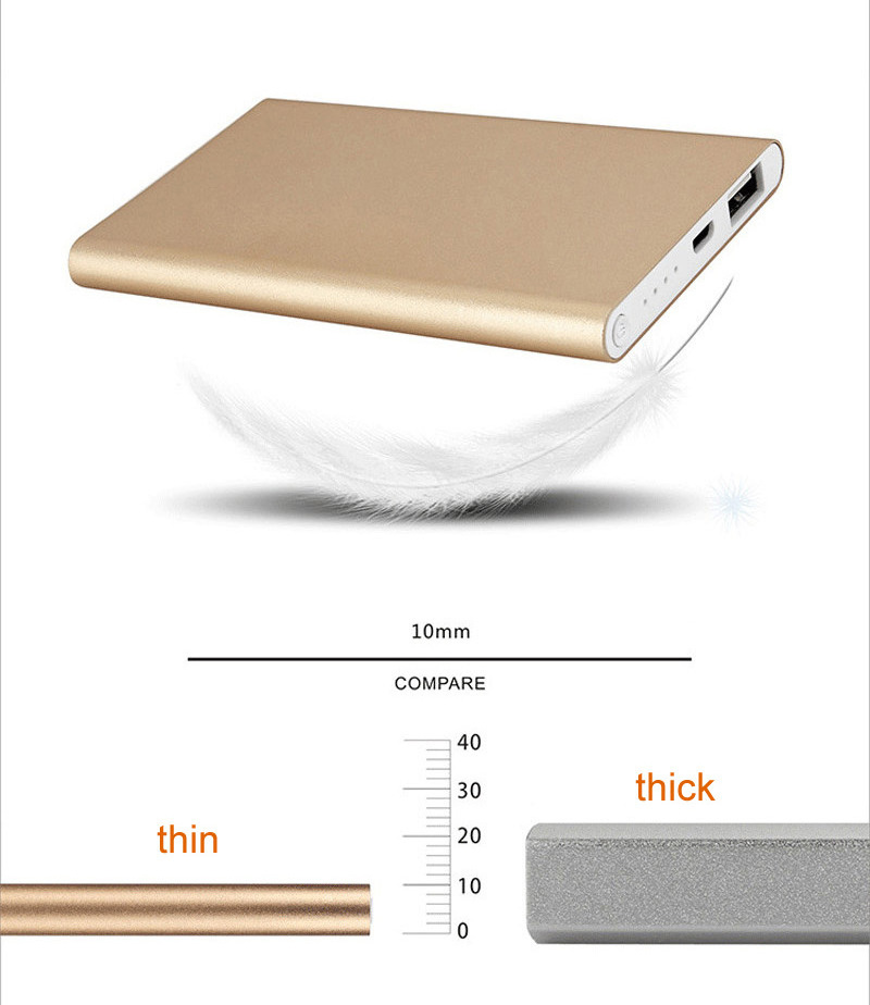 Power Bank Custom Logo Ultra Thin Portable Power Bank 4000mah Battery Charger For Gift Smart Phone Power Bank