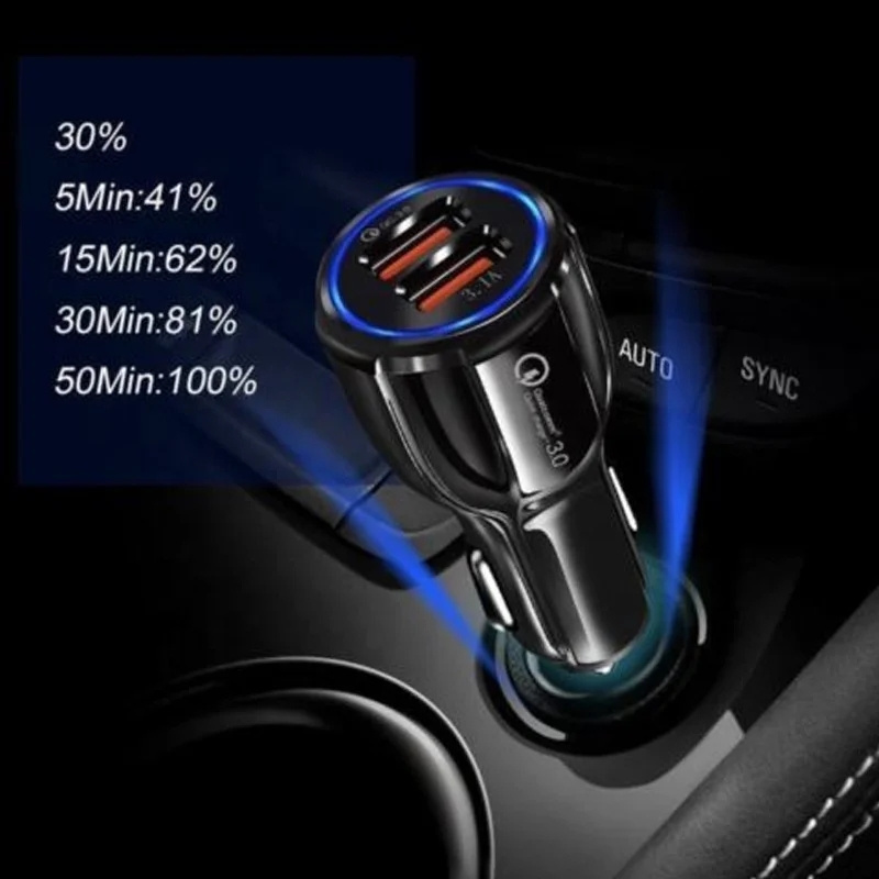 Wholesale Portable QC3.0 Fast Charge Dual Usb Fast Charging Micro Usb Car Wireless Charger