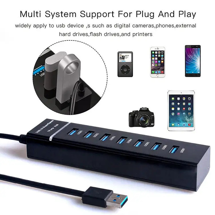 usb 3.0 hub 7 port usb hub High-Speed computer usb hub Splitter Multiport Adapter For PC Laptop