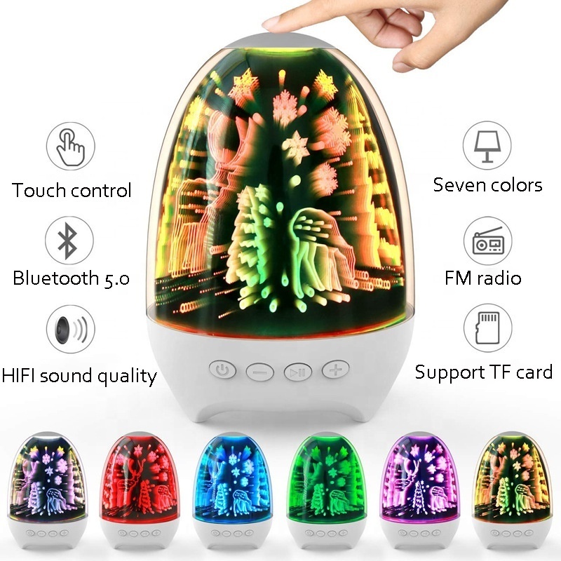 Smart Colorful Led Touch Bulb Speaker Night Light Lamp Christmas Bluetooth Speaker RGB Touchable Wireless Music FM Radio Star K2