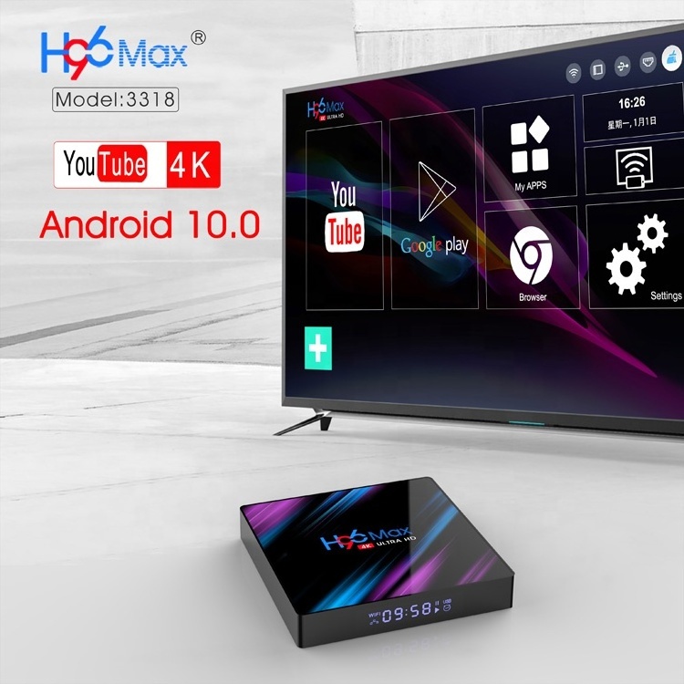 H96MAX  4K HD RK3318 TV  4G 64GB Smart TV Box 2.4&5.0G WiFi  Box Google Play android tv box