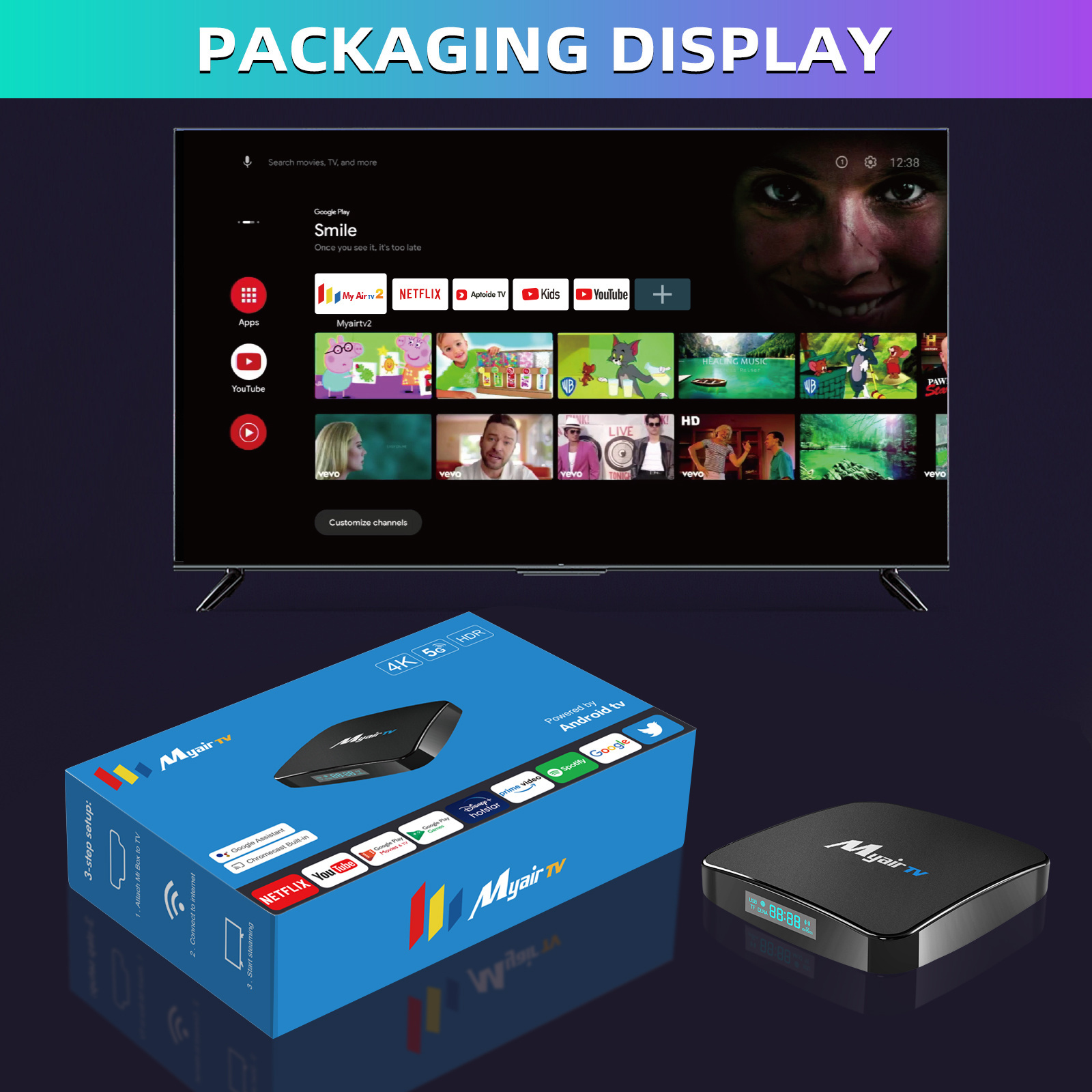 Free OEM Design Stock Available S905W2 X3 2G 16G Dual WIFI Smart TV M3U IPTV 4k Android TV Box