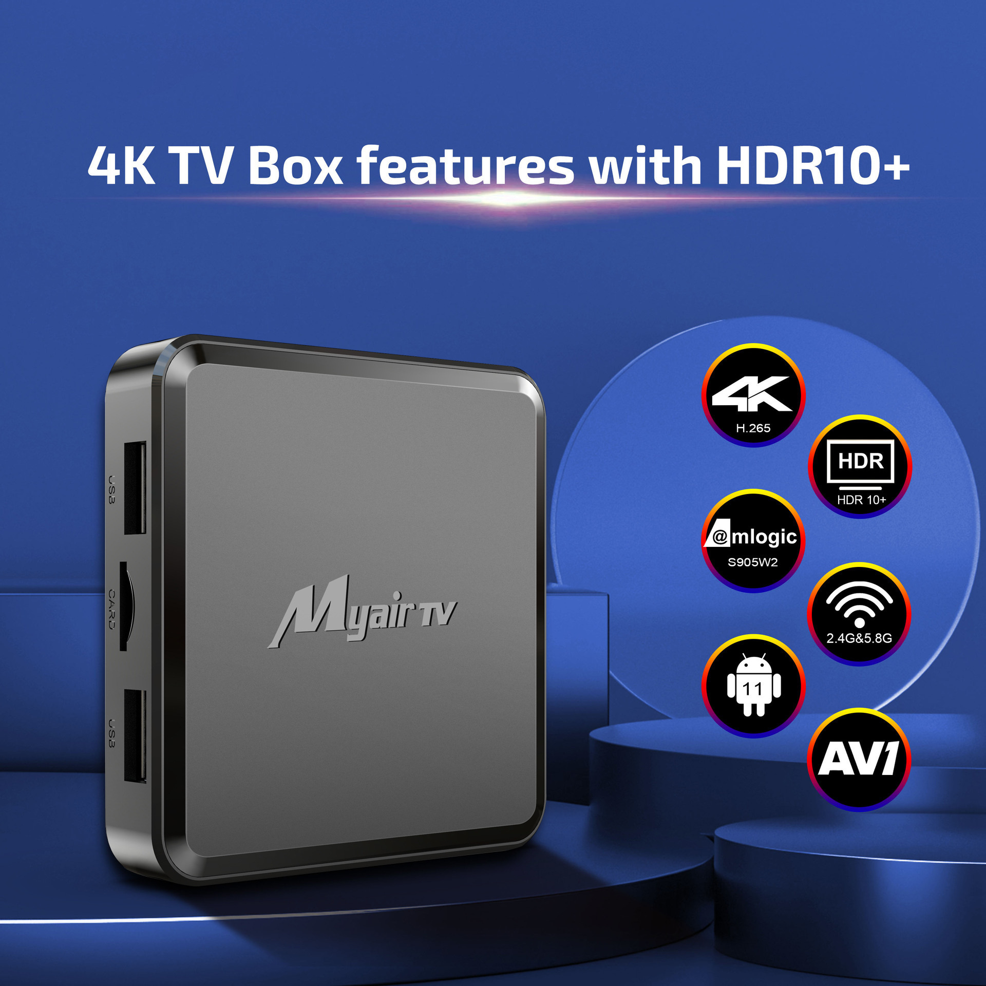 2023 NEW MODEL MY AIR TV SUPER DIGITAL SMART ANDROID 11 TV BOX WITH DUAL WIFI AMLOGIC S905W2 CHIPSET