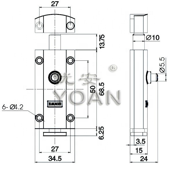 bright chrome plated zinc-die casting spring loaded push button latch lock for cabinet door from shenzhen