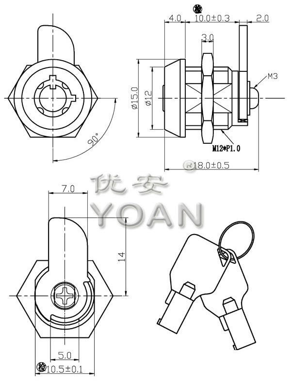 SW2700 Top Quality Cam Lock With Key For Cabinet And Mailbox Furniture Cabinet Cam Lock