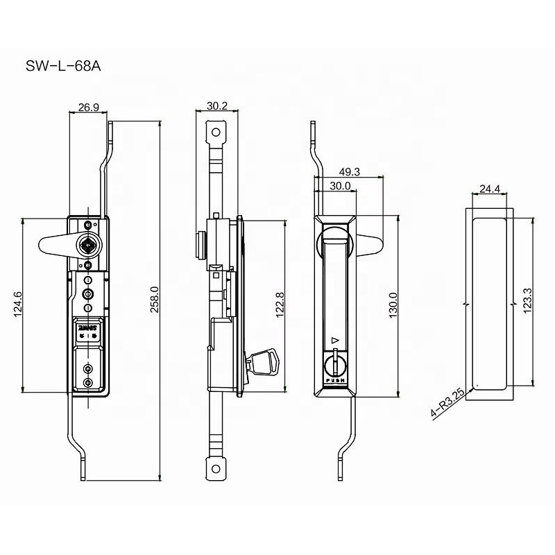 black or chrome plating zinc rv cabinet lock