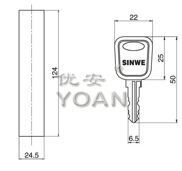 Rod Control Door Lock swinghandle latch panel Lock swing handle lock