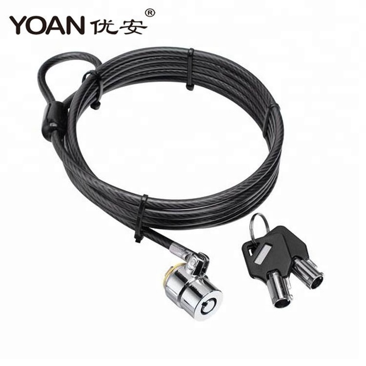 Laptop lock security cable wire lock for tablet desktop computer monitor host TV POS and financial device with adjustable cable