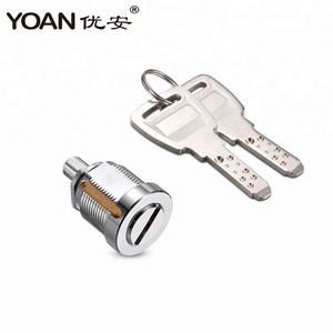 Bright chrome plated security full brass cylinder lock for vending machine