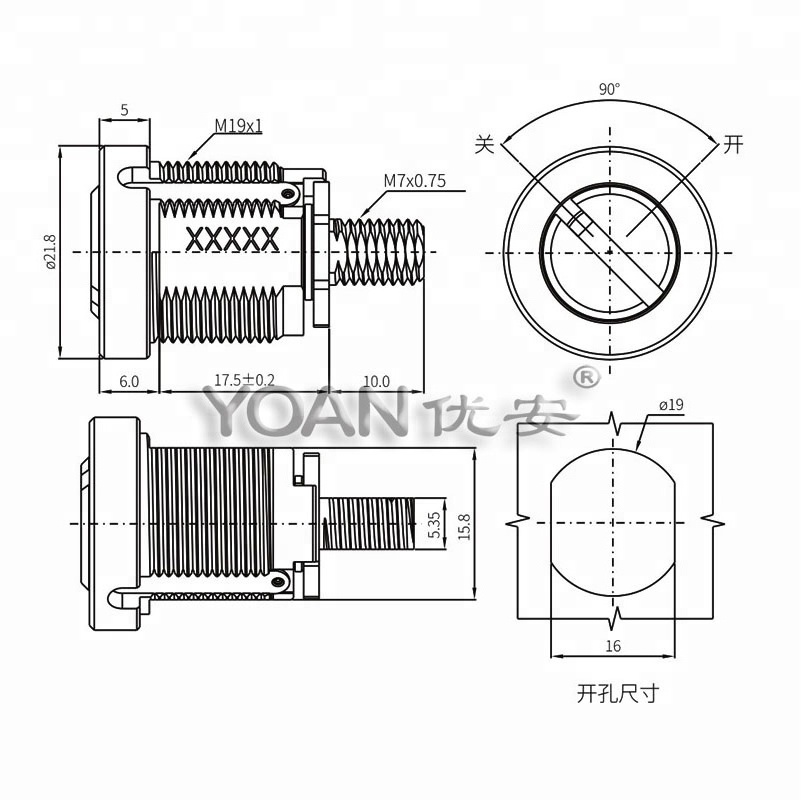 Bright chrome plated security full brass cylinder lock for vending machine