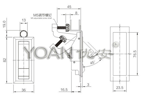 sw-708 cabinet door holder plane push button lock