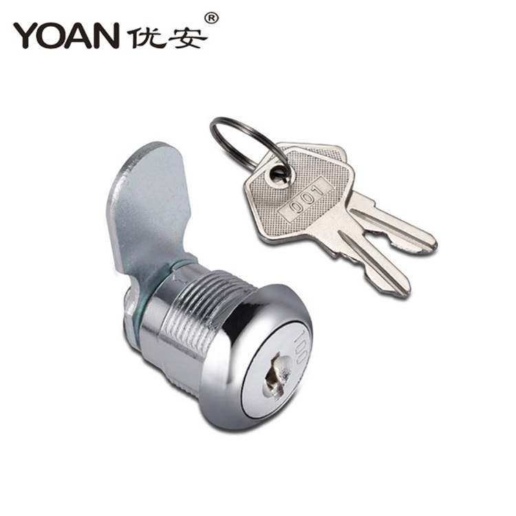 bright chrome plated zinc die-casting body for metal or nonmetal letter cabinet cash box cam lock 2109 for wardrobe with 2 keys