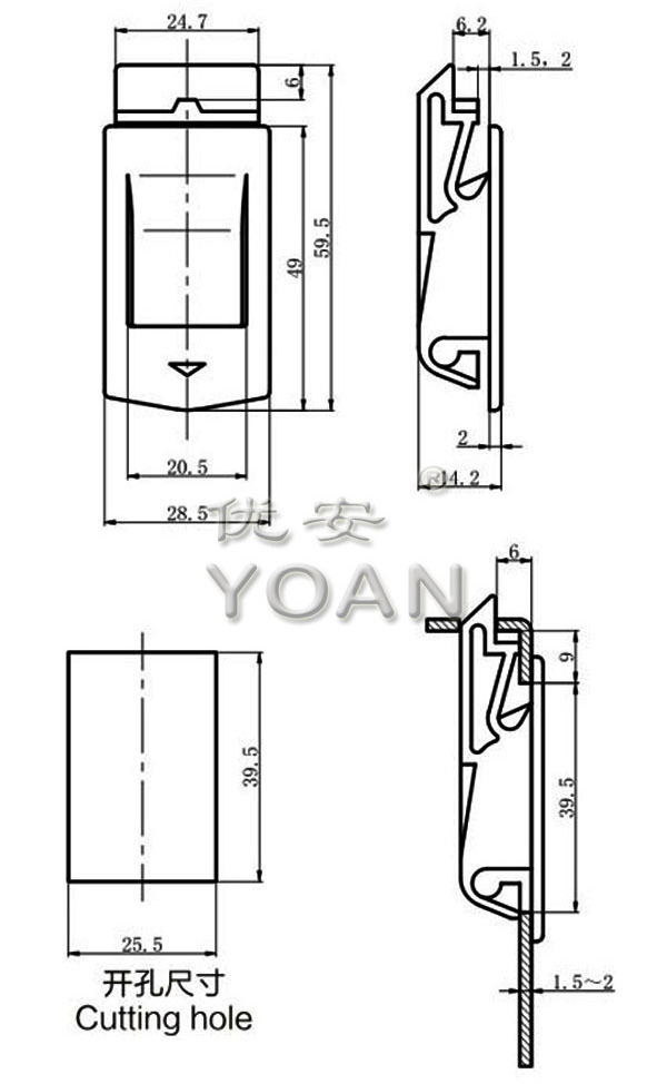 Customized color plastic toggle lock hasp latch