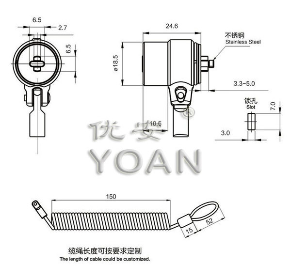 1.8m tablet anti theft laptop personal computer mobile phone cable wire chain lock for tablet pad laptop POS financial device