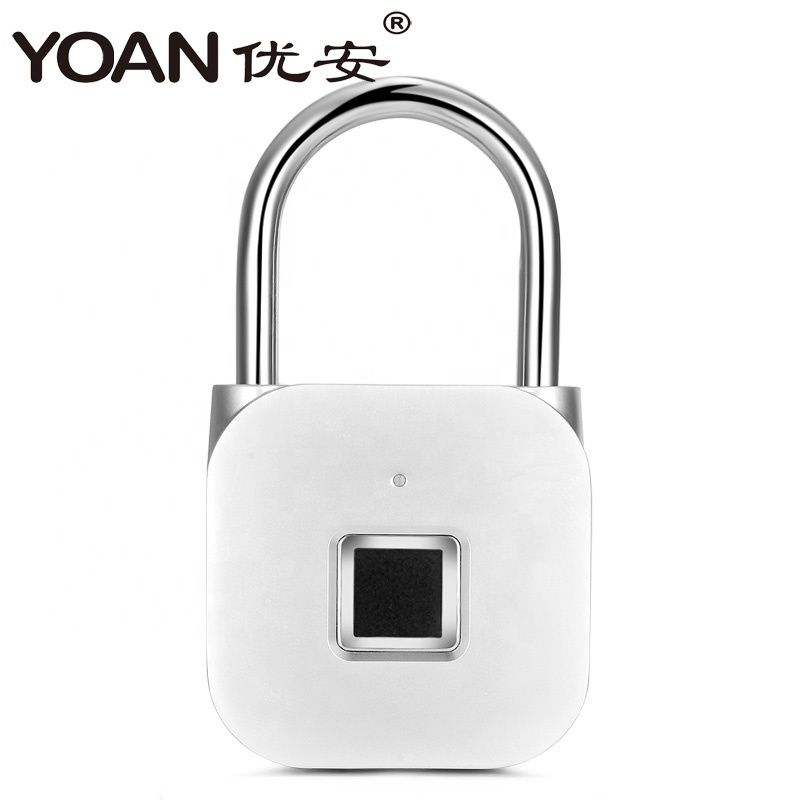 Fingerprint silver zinc-alloy intelligent padlock with APP for cabinet locker