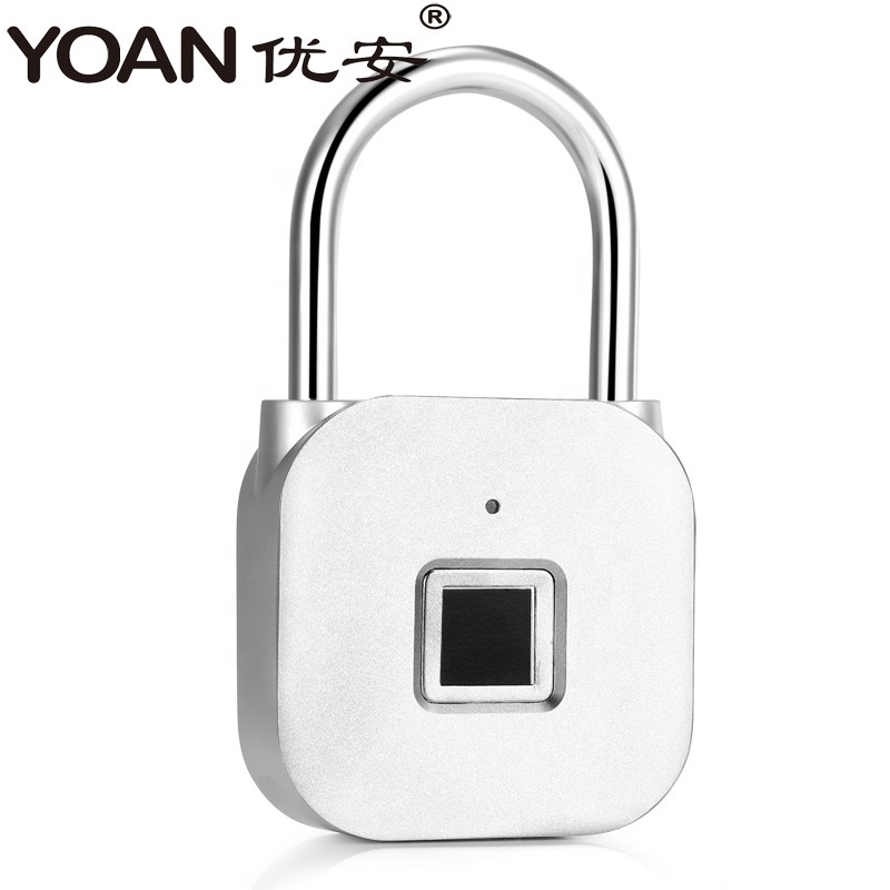 Fingerprint silver zinc-alloy intelligent padlock with APP for cabinet locker