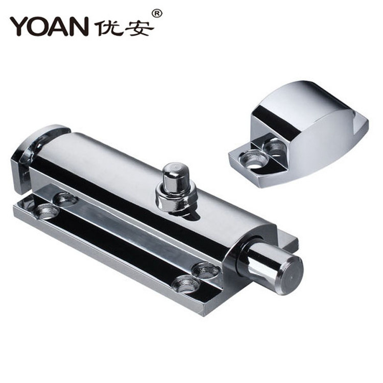 bright chrome plated zinc-die casting spring loaded push button latch lock for cabinet door from shenzhen