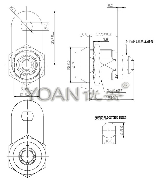 Cabinet cam lock master key the tubular lock pick for game machine