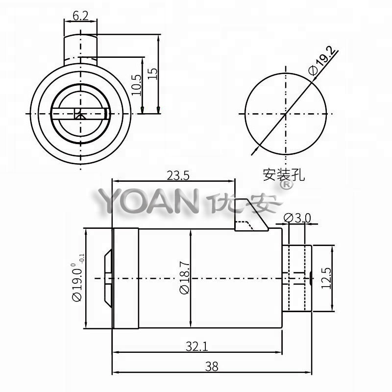 high security brass computer dimple key cylinder lock for snack drink soda water vending machine dispenser wrecker trailer lock