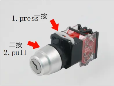 Applied in industrial control  22mm Mini Plastic Round Panel Mount 3 Position Selector Key Switch 1no 1nc Push Button