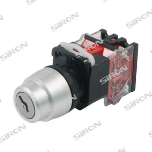 Applied in industrial control  22mm Mini Plastic Round Panel Mount 3 Position Selector Key Switch 1no 1nc Push Button