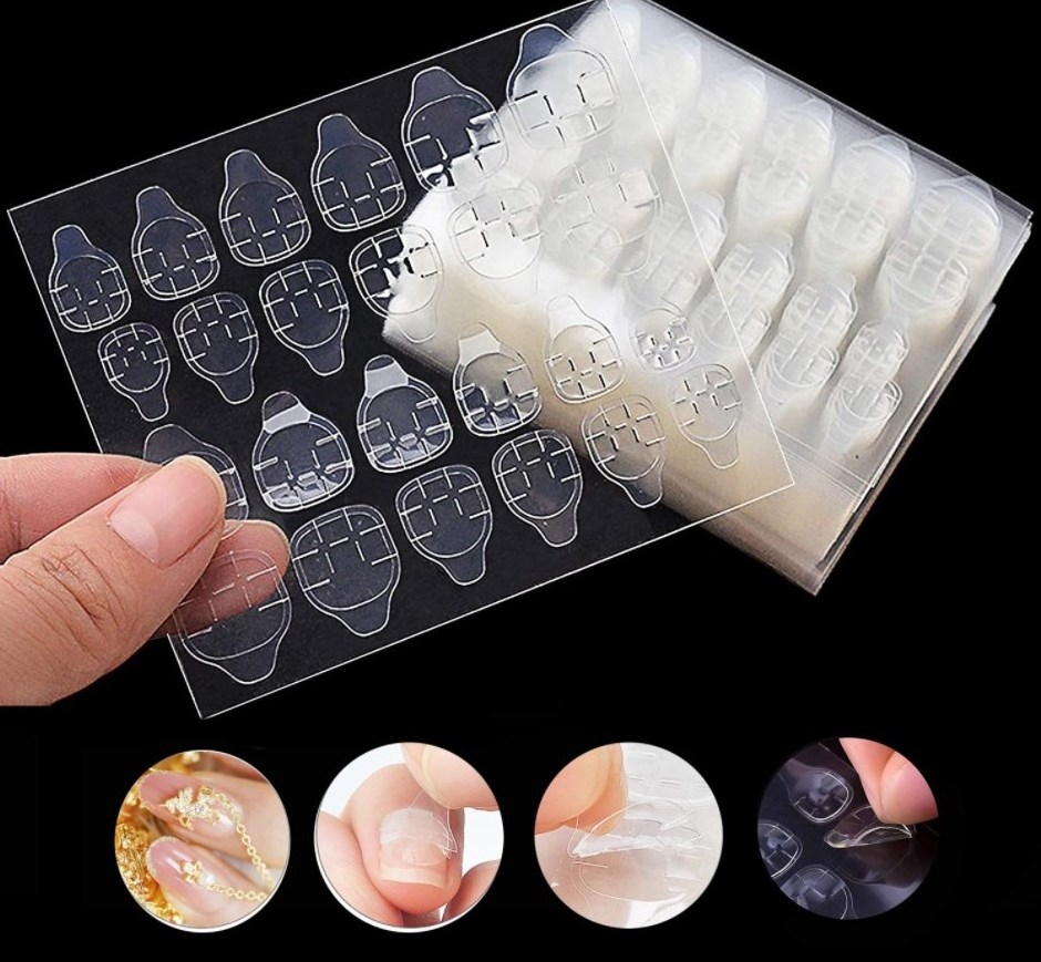 Press on Nails Waterproof Double Sided Breathable False Nail Tips Jelly Adhesive Nail Glue Sticker