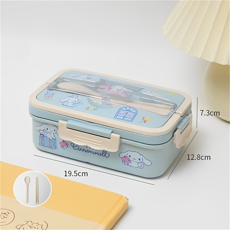 Kawaii Sanrio Kuromi Fresh-Keeping Box Cartoon Cinnamoroll Large-Capacity Lunch Box Food-Grade Fruit Box Student Tableware